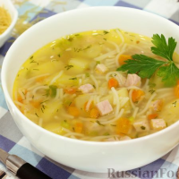 Суп с макаронными изделиями и мясом