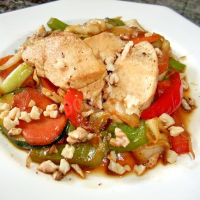 Куриная грудка с овощами