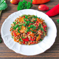 Гарнир – гречка с овощами